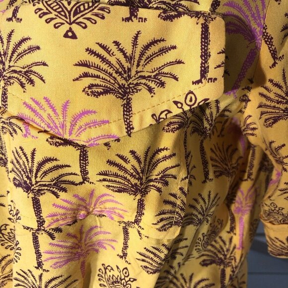 Urban Outfitters Hawaiian Crop Top Tropical Palm Print Small - Picture 10 of 12